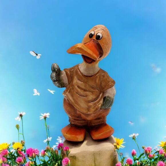 Vintage 6.5" Mid Century Animated Handpainted Ceramic Caricature Duck Quack Gift - Picture 7 of 11